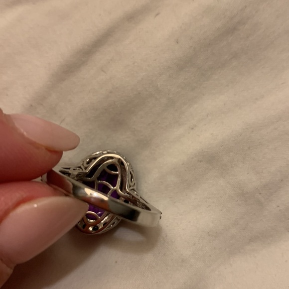 NWT Amethyst Multi Gemstone Ring in Platinum Over Sterling Silver 6.84ctw - Picture 3 of 6